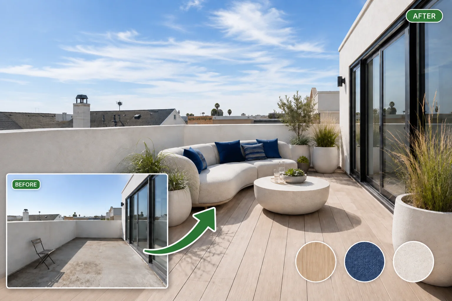 AI Patio Designer from Your Photo — concept comparison - Garden Planner
